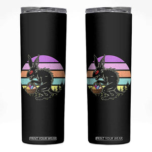 Retro Sunset Chupacabra Easter Egg Hunt Skinny Tumbler Cryptid Lover Gift TS12 Black Print Your Wear
