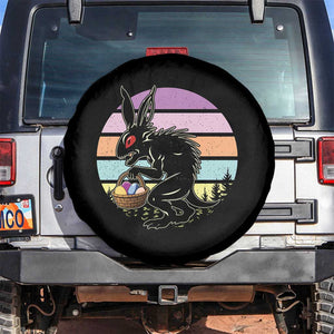 Retro Sunset Chupacabra Easter Egg Hunt Spare Tire Cover Cryptid Lover Gift TS12 No hole Black Print Your Wear
