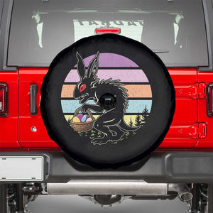 Retro Sunset Chupacabra Easter Egg Hunt Spare Tire Cover Cryptid Lover Gift TS12 Black Print Your Wear