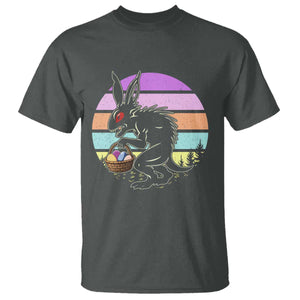 Retro Sunset Chupacabra Easter Egg Hunt T Shirt Cryptid Lover Gift TS12 Dark Heather Print Your Wear