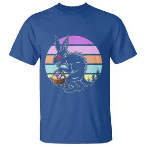 Retro Sunset Chupacabra Easter Egg Hunt T Shirt Cryptid Lover Gift TS12 Royal Blue Print Your Wear