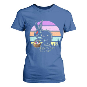 Retro Sunset Chupacabra Easter Egg Hunt T Shirt For Women Cryptid Lover Gift TS12 Royal Blue Print Your Wear