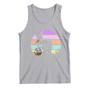 Retro Sunset Chupacabra Easter Egg Hunt Tank Top Cryptid Lover Gift TS12 Athletic Heather Print Your Wear