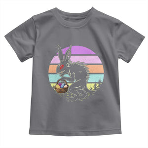 Retro Sunset Chupacabra Easter Egg Hunt Toddler T Shirt Cryptid Lover Gift TS12 Charcoal Print Your Wear