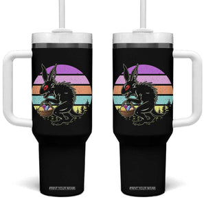 Retro Sunset Chupacabra Easter Egg Hunt Tumbler With Handle Cryptid Lover Gift TS12 One Size: 40 oz Black Print Your Wear