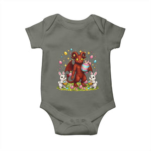 Jersey Devil Easter Egg Hunt Baby Onesie Funny Pine Barrens Folklore Gift TS12 Military Green Print Your Wear