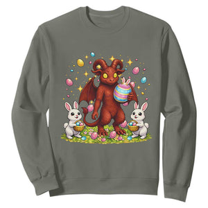 Jersey Devil Easter Egg Hunt Sweatshirt Funny Pine Barrens Folklore Gift TS12 Military Green Print Your Wear
