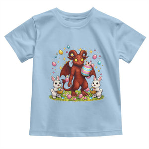 Jersey Devil Easter Egg Hunt Toddler T Shirt Funny Pine Barrens Folklore Gift TS12 Light Blue Print Your Wear