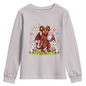 Jersey Devil Easter Egg Hunt Youth Sweatshirt Funny Pine Barrens Folklore Gift TS12 Ice Gray Print Your Wear
