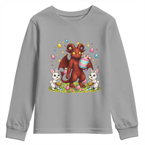 Jersey Devil Easter Egg Hunt Youth Sweatshirt Funny Pine Barrens Folklore Gift TS12 Sport Gray Print Your Wear