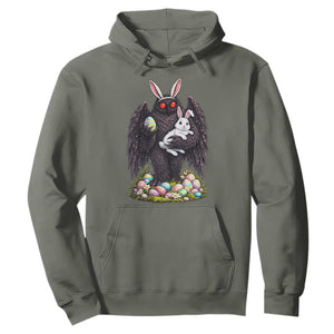 Funny Mothman Bunny Ears Hoodie Point Pleasant Cryptid Lover Gift TS12 Military Green Print Your Wear