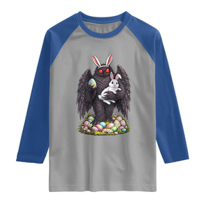 Funny Mothman Bunny Ears Raglan Shirt Point Pleasant Cryptid Lover Gift TS12 Sport Gray Royal Print Your Wear