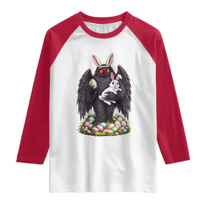 Funny Mothman Bunny Ears Raglan Shirt Point Pleasant Cryptid Lover Gift TS12 White Red Print Your Wear