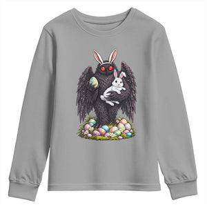 Funny Mothman Bunny Ears Youth Sweatshirt Point Pleasant Cryptid Lover Gift TS12 Sport Gray Print Your Wear