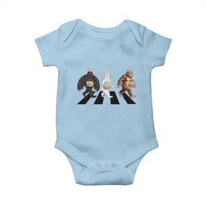 Funny Easter Bunny Bigfoot Mothman Baby Onesie Cryptid Lover Gift TS12 Light Blue Print Your Wear