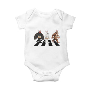 Funny Easter Bunny Bigfoot Mothman Baby Onesie Cryptid Lover Gift TS12 White Print Your Wear