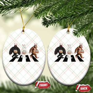 Funny Easter Bunny Bigfoot Mothman Ceramic Ornament Cryptid Lover Gift TS12 Print Your Wear