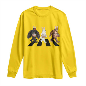 Funny Easter Bunny Bigfoot Mothman Long Sleeve Shirt Cryptid Lover Gift TS12 Daisy Print Your Wear