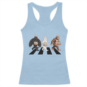 Funny Easter Bunny Bigfoot Mothman Racerback Tank Top Cryptid Lover Gift TS12 Light Blue Print Your Wear