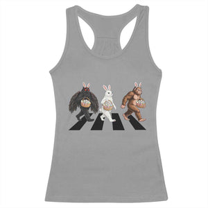 Funny Easter Bunny Bigfoot Mothman Racerback Tank Top Cryptid Lover Gift TS12 Sport Gray Print Your Wear