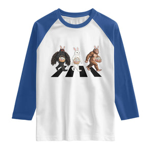 Funny Easter Bunny Bigfoot Mothman Raglan Shirt Cryptid Lover Gift TS12 White Royal Print Your Wear