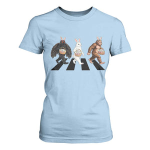 Funny Easter Bunny Bigfoot Mothman T Shirt For Women Cryptid Lover Gift TS12 Light Blue Print Your Wear