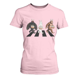 Funny Easter Bunny Bigfoot Mothman T Shirt For Women Cryptid Lover Gift TS12 Light Pink Print Your Wear