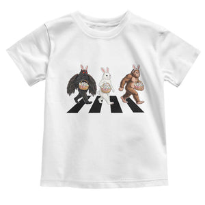 Funny Easter Bunny Bigfoot Mothman Toddler T Shirt Cryptid Lover Gift TS12 White Print Your Wear