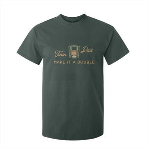Make It A Double Twin Dad T Shirt For Kid Expecting Fathers Day Gift TS12 Dark Forest Green Print Your Wear