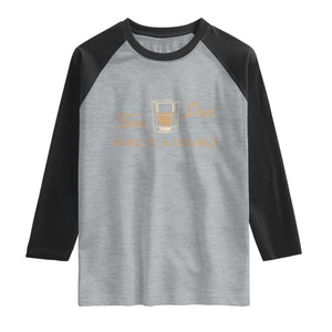 Make It A Double Twin Dad Raglan Shirt Expecting Fathers Day Gift TS12 Heather Gray Black Print Your Wear