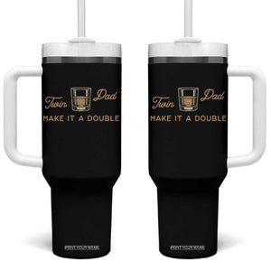 Make It A Double Twin Dad Tumbler With Handle Expecting Fathers Day Gift TS12 One Size: 40 oz Black Print Your Wear