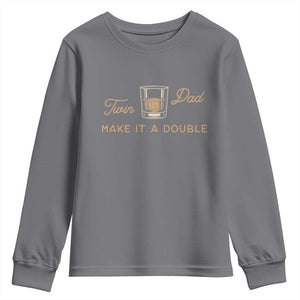 Make It A Double Twin Dad Youth Sweatshirt Expecting Fathers Day Gift TS12 Charcoal Print Your Wear