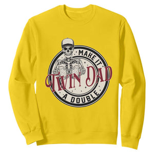 Funny Skeleton Twin Dad Make It A Double Sweatshirt Expecting Fathers Day Gift TS12 Daisy Print Your Wear