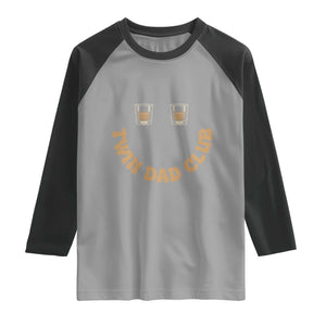 Twin Dad Club Raglan Shirt Funny Father Of Twins Fathers Day Gift TS12 Sport Gray Black Print Your Wear