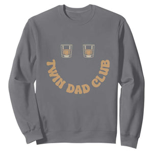 Twin Dad Club Sweatshirt Funny Father Of Twins Fathers Day Gift TS12 Charcoal Print Your Wear