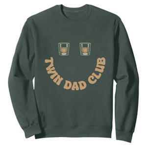 Twin Dad Club Sweatshirt Funny Father Of Twins Fathers Day Gift TS12 Dark Forest Green Print Your Wear