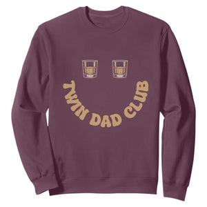 Twin Dad Club Sweatshirt Funny Father Of Twins Fathers Day Gift TS12 Maroon Print Your Wear