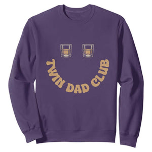 Twin Dad Club Sweatshirt Funny Father Of Twins Fathers Day Gift TS12 Purple Print Your Wear