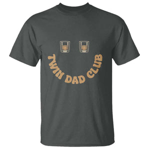 Twin Dad Club T Shirt Funny Father Of Twins Fathers Day Gift TS12 Dark Heather Print Your Wear