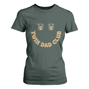 Twin Dad Club T Shirt For Women Funny Father Of Twins Fathers Day Gift TS12 Dark Forest Green Print Your Wear