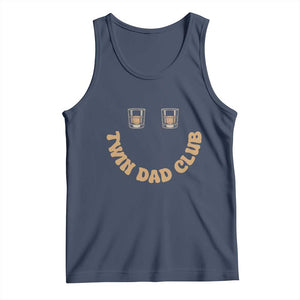 Twin Dad Club Tank Top Funny Father Of Twins Fathers Day Gift TS12 Navy Print Your Wear