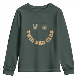 Twin Dad Club Youth Sweatshirt Funny Father Of Twins Fathers Day Gift TS12 Dark Forest Green Print Your Wear