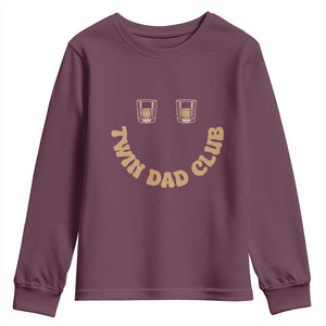 Twin Dad Club Youth Sweatshirt Funny Father Of Twins Fathers Day Gift TS12 Maroon Print Your Wear