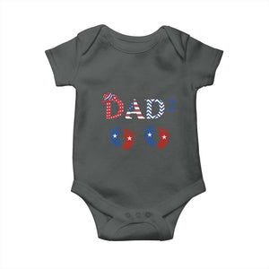 Patriotic Twin Dad American Flag Baby Onesie Father Of Twins USA Gift TS12 Dark Heather Print Your Wear