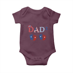 Patriotic Twin Dad American Flag Baby Onesie Father Of Twins USA Gift TS12 Maroon Print Your Wear