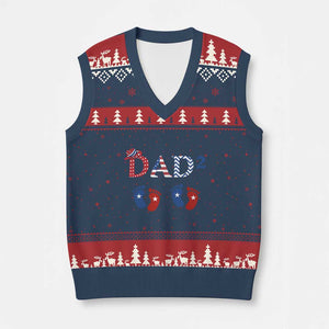 Patriotic Twin Dad American Flag V-Neck Knit Sweater Vest Father Of Twins USA Gift TS12 Navy Red Print Your Wear