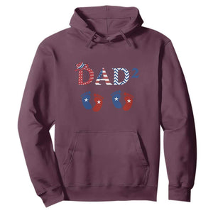 Patriotic Twin Dad American Flag Hoodie Father Of Twins USA Gift TS12 Maroon Print Your Wear