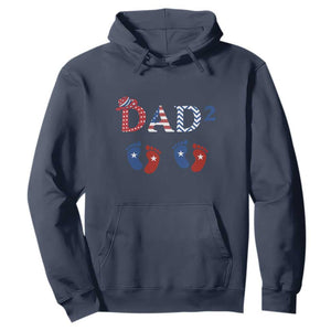 Patriotic Twin Dad American Flag Hoodie Father Of Twins USA Gift TS12 Navy Print Your Wear