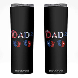 Patriotic Twin Dad American Flag Skinny Tumbler Father Of Twins USA Gift TS12 Black Print Your Wear