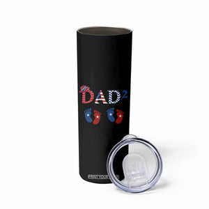 Patriotic Twin Dad American Flag Skinny Tumbler Father Of Twins USA Gift TS12 Print Your Wear